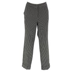 ARMANI COLLEZIONI Size 12 Black & White Cotton Blend Checkered Dress Pants