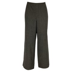 ARMANI COLLEzioni - Pantalon taille basse en laine et polyamide gris texturé, taille 12