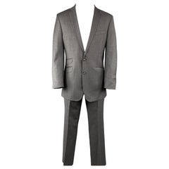 BEN SHERMAN 40 Gray Stripe Wool 33 x 30 Notch Lapel  Suit