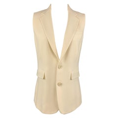 RALPH LAUREN Size 6 Beige Wool Sleeveless Blazer Jacket