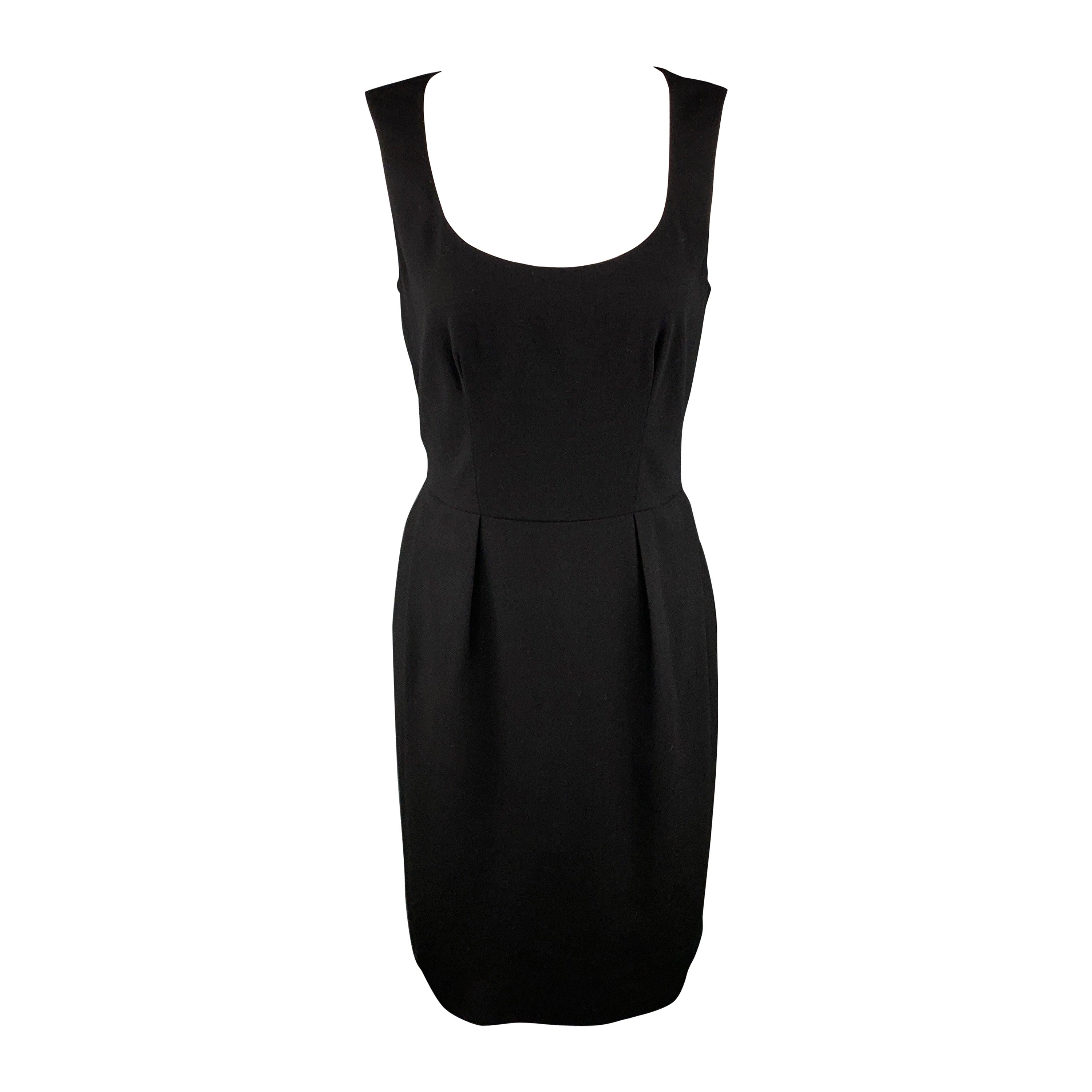 YVES SAINT LAURENT Size 6 Black Wool / Elastane Shift Dress For Sale