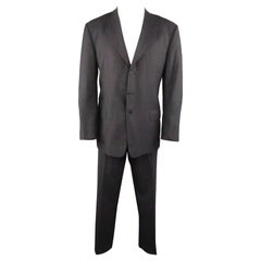 PAUL SMITH Chest Size 42 Charcoal Plaid Wool Notch Lapel 34 32 Suit