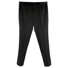 DOLCE & GABBANA - Pantalon de smoking noir en laine mélangée, taille 28