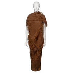 Ensemble aus Kastanienholz, Wildleder und Ziegenhaar „Sphinx“ von Rick Owens, H/W 2015