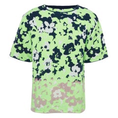 Dior Homme Neon Green Floral Intarsia Knit Full Sleeve Sweatshirt M