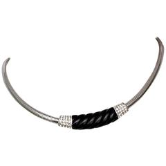 A ´76 Givenchy Silver Toned Necklace With Rhinestone Embelsihment 6