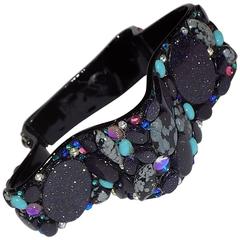 Bill Schiffer Ribbon Cuff bracelet with japanese crystals 2