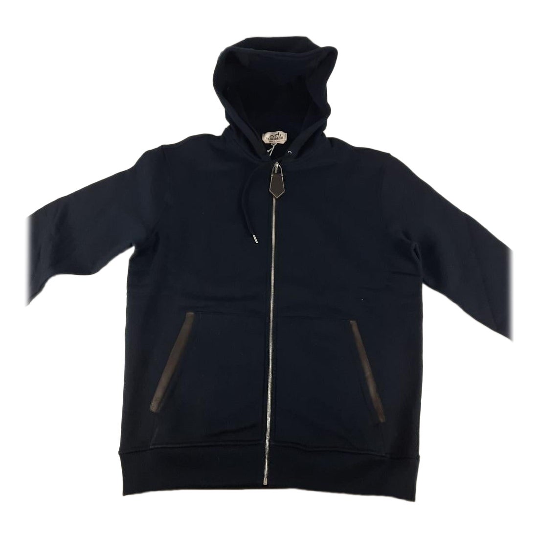 Hermes Marine Size M Zipped hooded jogging sweater  For Sale