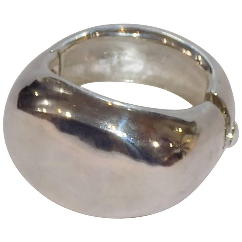 Bill Schiffer 925 Massive sterling silver Dome cuff bracelet For Sale