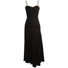 Madame et la Jeune Fille Black Velvet Evening Gown