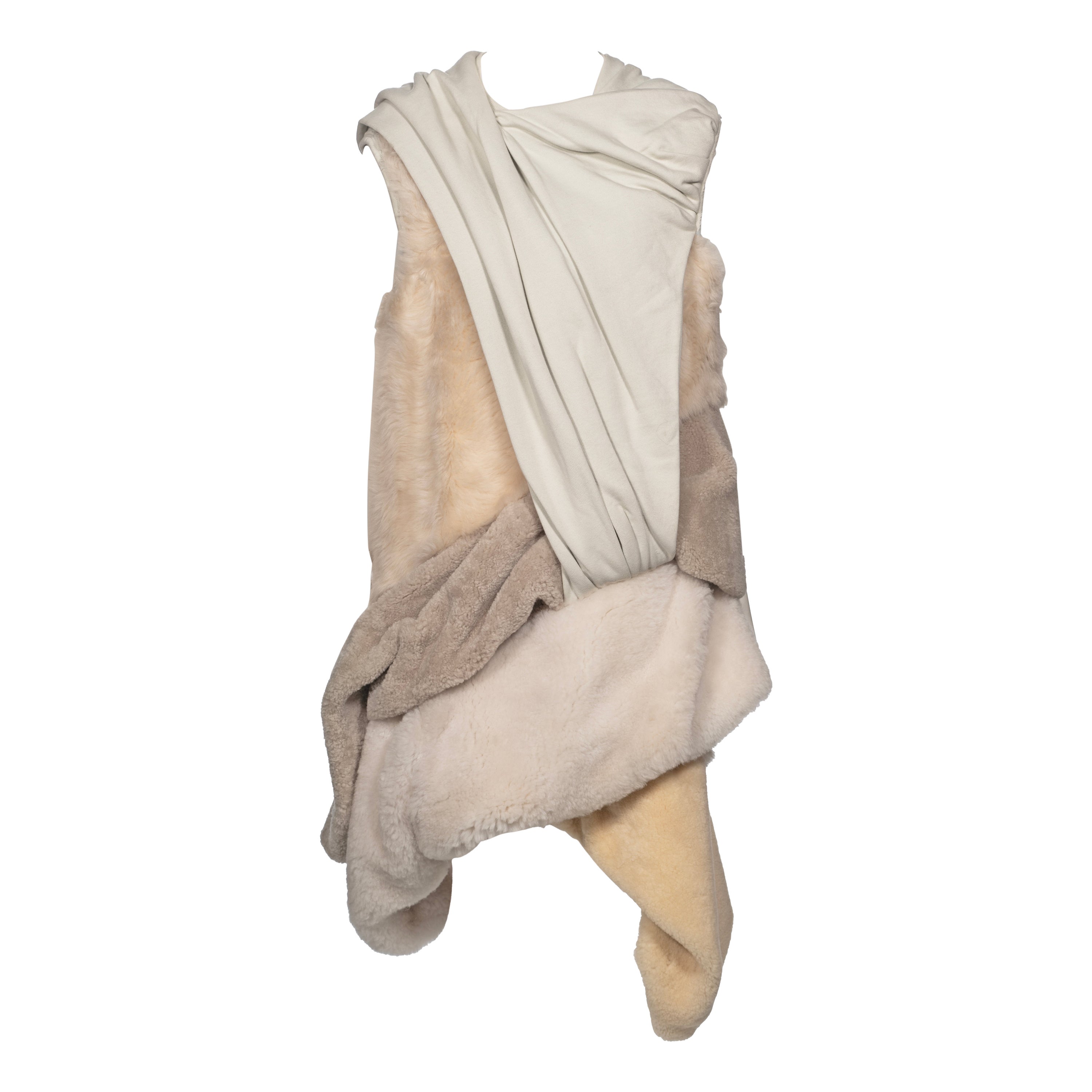 Rick Owens - Robe unisexe drapée « Mastodon » en peau de mouton, saison 2016 en vente