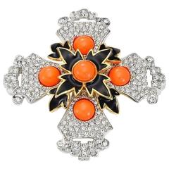Signed KJL Kenneth Jay Lane MALTESE CROSS Pin Brooch Pendant 2