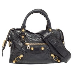 Balenciaga Black Leather Mini RH Classic City Bag