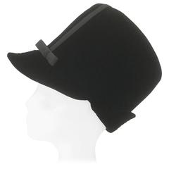 Vintage 1960s Mr. John Classic Black Velvet Mod Hemet Hat