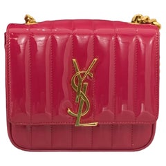 Borsa A Tracolla Saint Laurent Vicky Vernice Fucsia