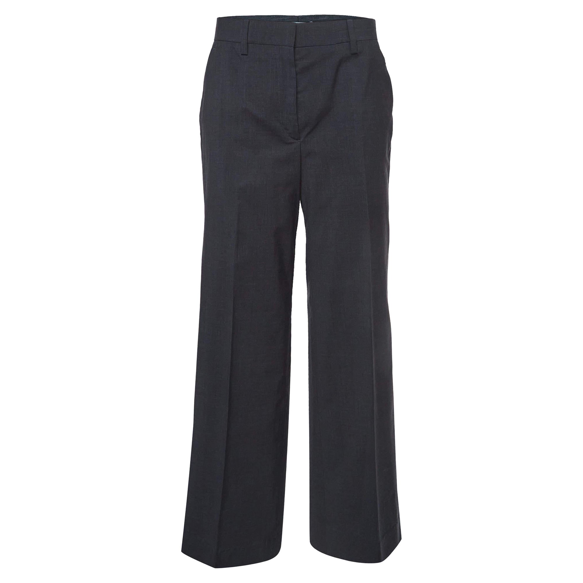 Prada Dark Grey Wool Tailored Formal Pants S For Sale