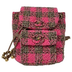 Chanel Tweed Pink and Tan Backpack