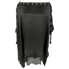 FAITH CONNEXION Größe S Schwarzes Kleid aus Seide mit Rohkante aus Seide