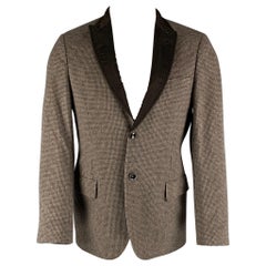 EMPORIO ARMANI - Manteau de sport en angora à carreaux gris anthracite, taille 40