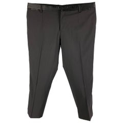 DOLCE & GABBANA Size 36 Black Wool Blend Tuxedo Dress Pants