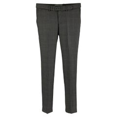 THE KOOPLES Size 28 Charcoal Grey Plaid Wool Zip Fly Dress Pants