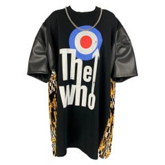 JUNYA WATANABE Größe L Schwarzes mehrfarbiges übergroßes T-Shirt mit Kettenband in Übergröße The Who Chain Band