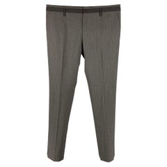 DOLCE & GABBANA Size 36 Gray Dots Wool Tuxedo Dress Pants