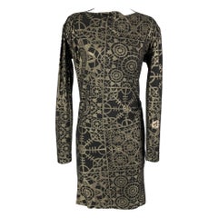 VIVIENNE WESTWOOD ANGLOMANIA Taille S - Robe abstraite en viscose noire et argentée