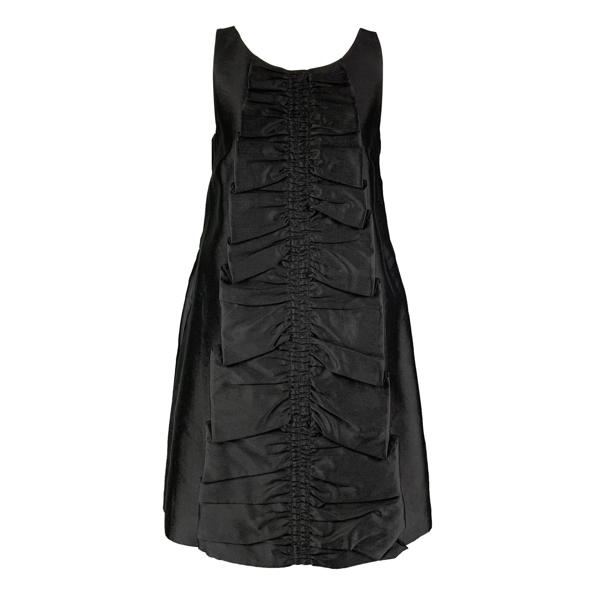 CHEAP and CHIC by MOSCHINO Size 8 Black Silk Polyester Ruffled Sleeveless Dress For Sale