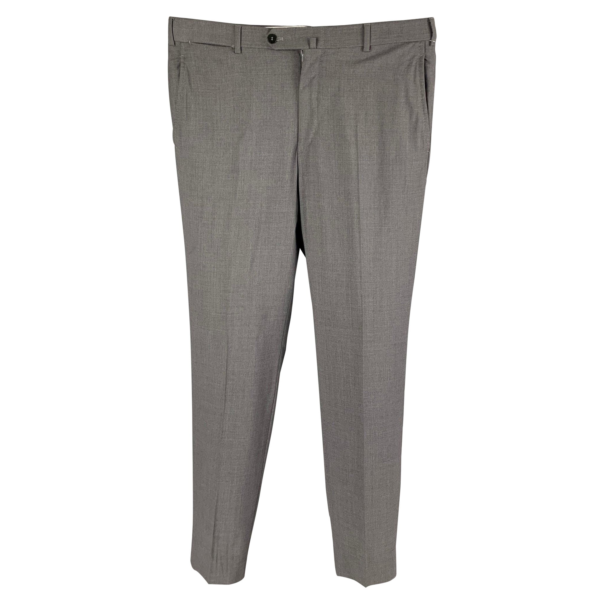 ISAIA Size 32 Gray Lana Wool Dress Pants For Sale
