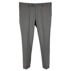 PAL ZILERI Size 36 Grey Wool Blend Cuffed Dress Pants
