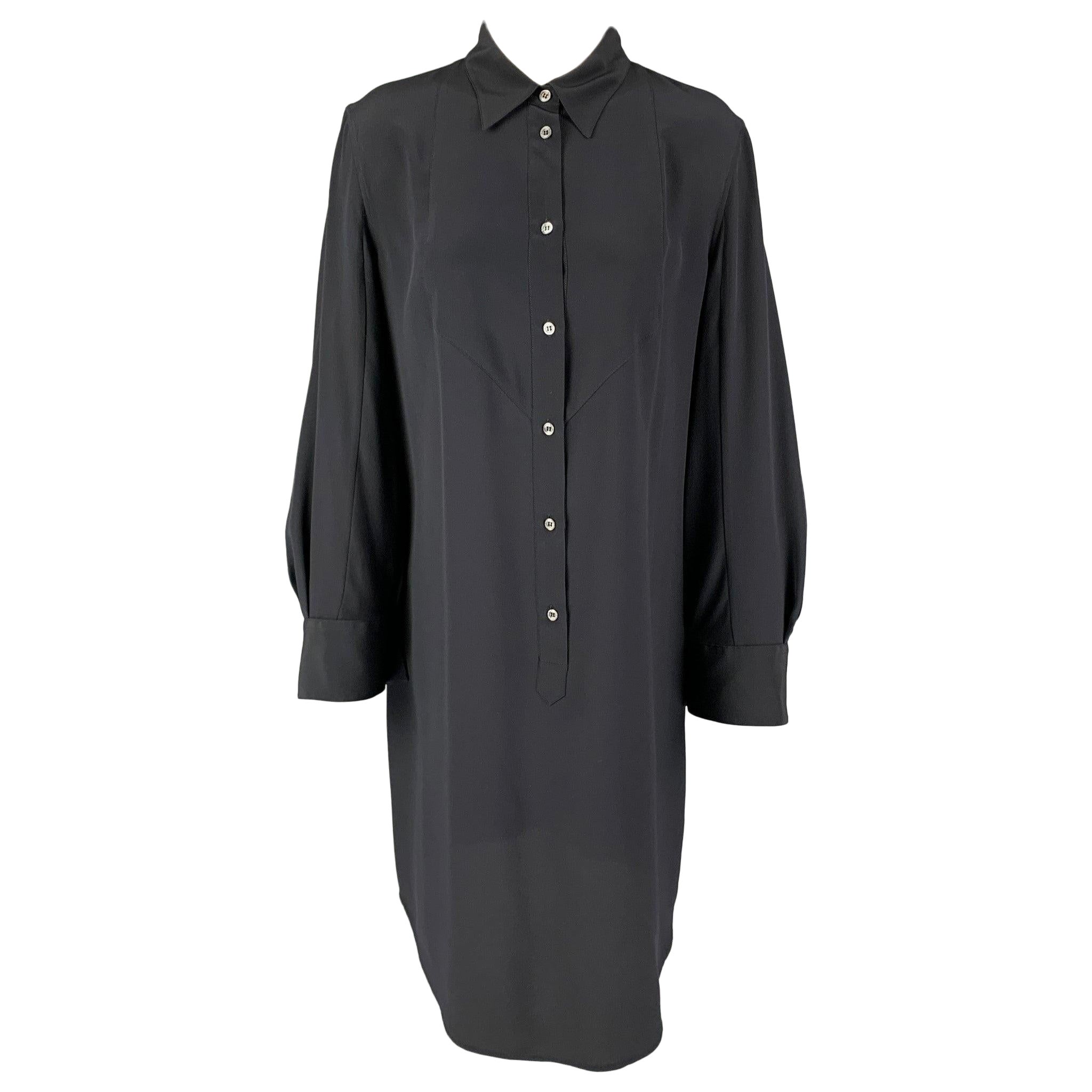 VIKTOR & ROLF Size 10 Black Silk Dress For Sale