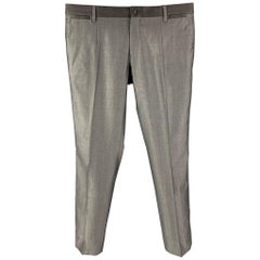 DOLCE & GABBANA Size 32 Grey Wool Silk Tuxedo Dress Pants