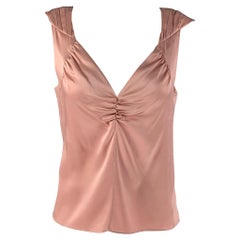 MARNI Size 4 Pink Silk &  Elastane Ruched Sleeveless Dress Top