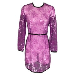 Used MARC JACOBS Size 4 Purple Black Sequined Shift Dress