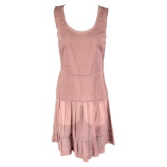 JIL SANDER Size 6 Dust Pink Cotton Pleated Sleeveless Dress