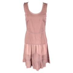 JIL SANDER Robe sans manches plissée en coton rose poussière taille 6