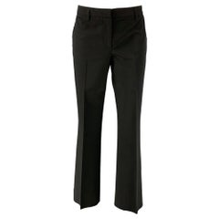 PRADA Size 4 Black Polyester &  Elastane Solid Straight Dress Pants