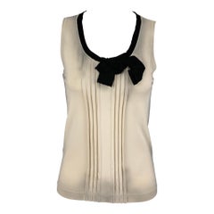 PRADA Size S Beige Black Silk Ombre Sleeveless Dress Top