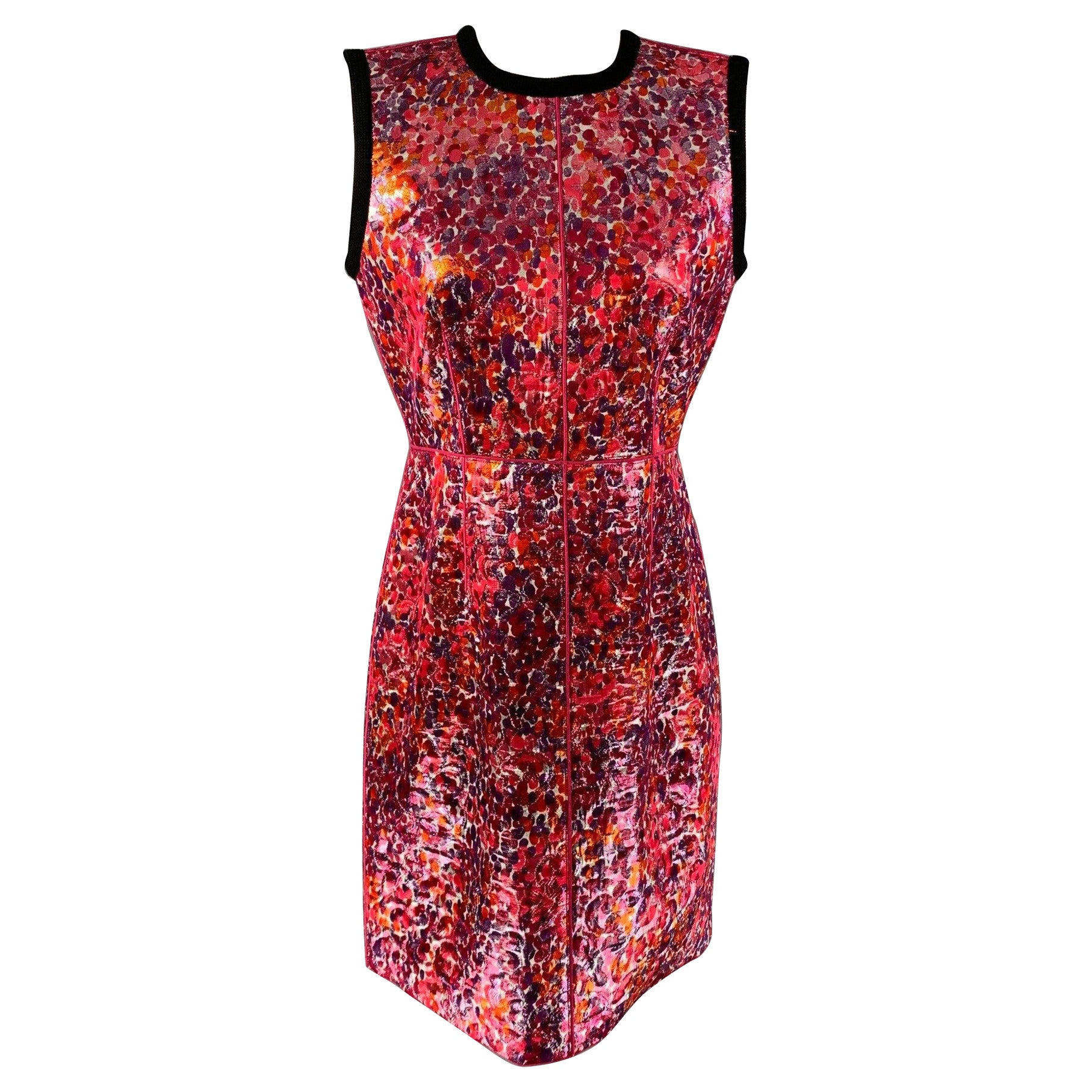 MARC JACOBS Size 6 Multi-Color Acetate Blend Jacquard Shift Dress For Sale