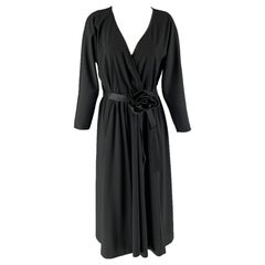 Used MARC JACOBS Size 4 Black Polyester Solid Belted Dress