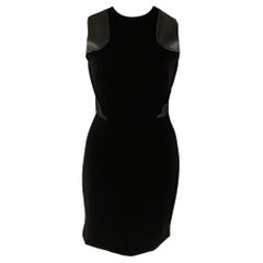 PRABAL GURUNG Size 10 Black Polyester Lambskin Sheath Dress