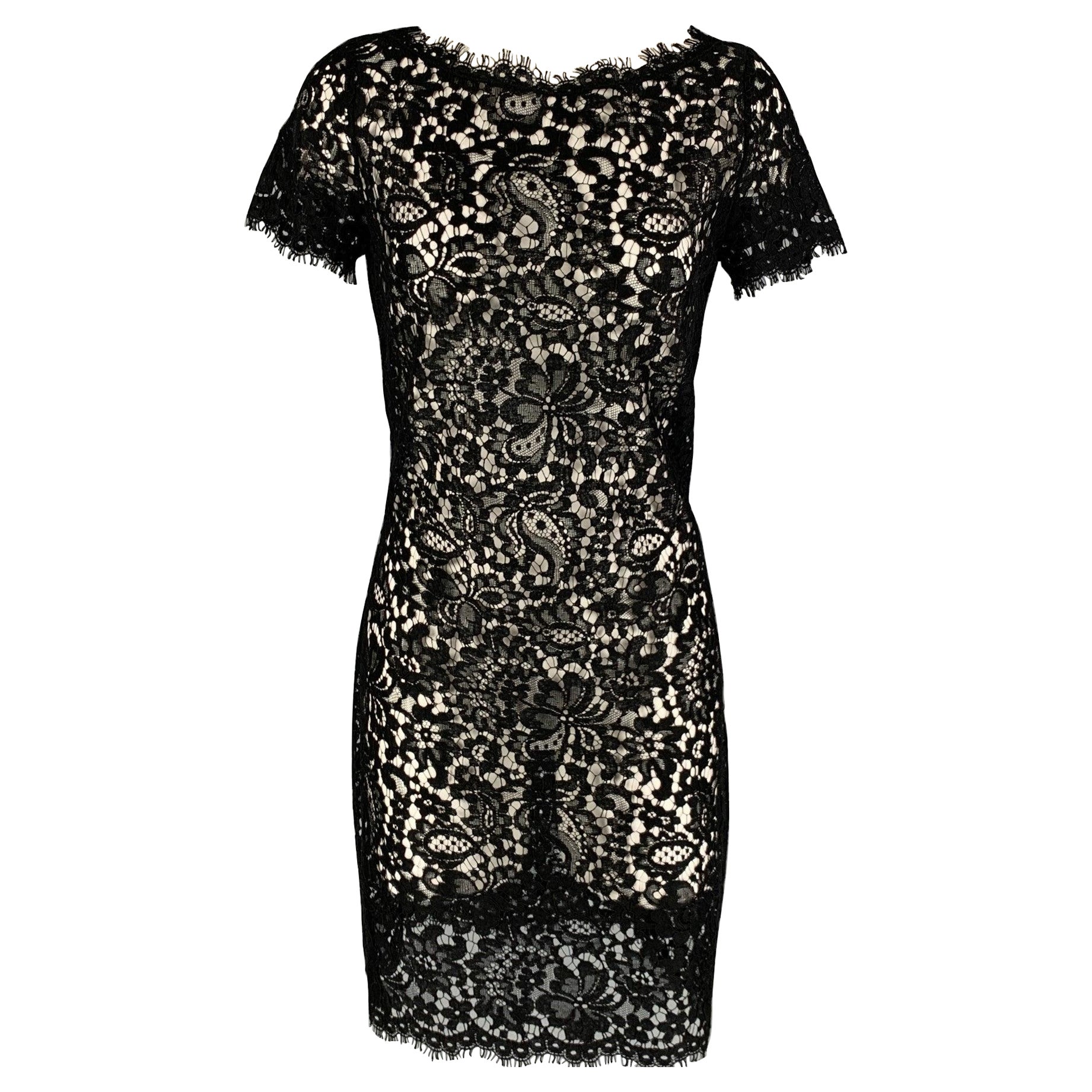 Ralph Lauren Black Label Taille 10 Robe à manches courtes transparentes en coton mélangé en vente
