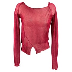 THE ROW Taille XS Rouge Viscose Blend Metallic Giro Vented Top