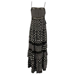 MARC by MARC JACOBS Size 2 Black White Viscose Polka Dot Spaghetti Straps Dress