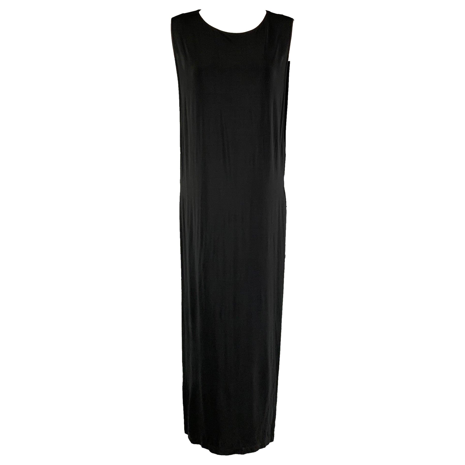 HELMUT LANG Size S Black High Slit Shift Dress For Sale