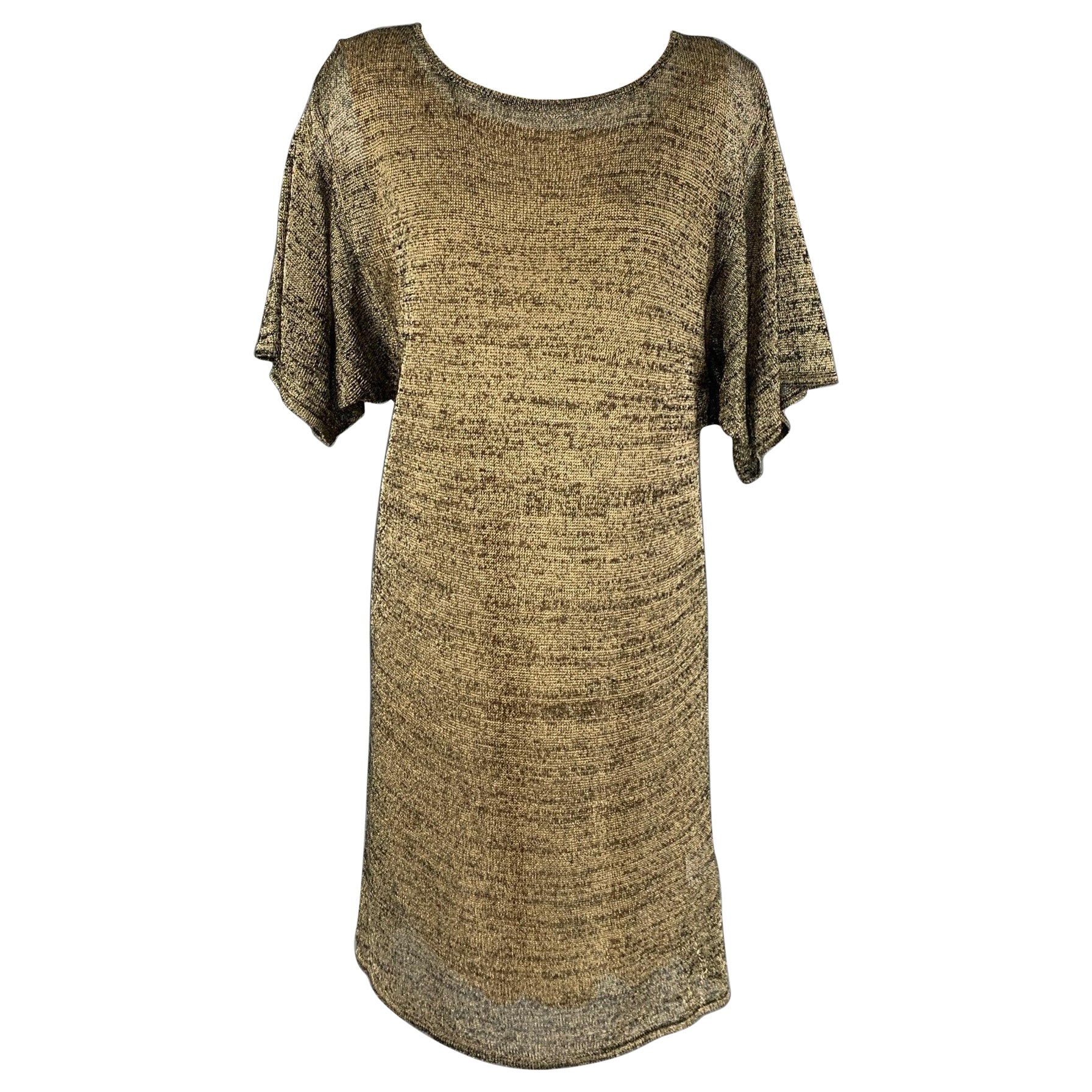 PORTS 1961 Size L Gold Black Cotton Polyester Dress For Sale