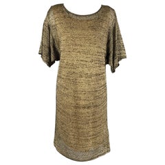 PORTS 1961 Größe L Gold Schwarz Baumwolle Polyester Kleid