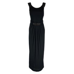 LA PERLA Talla 8 Vestido largo negro de viscosa y nylon con adornos