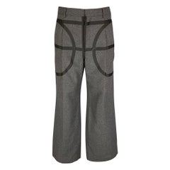 GIVENCHY Fall 2014 Basketball Collection Size 32 Black Wool Wide Leg Dress Pants